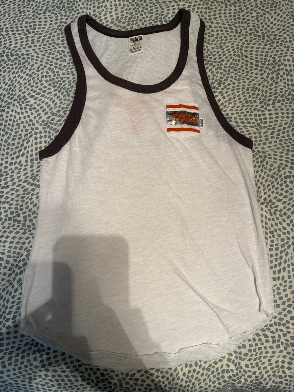 PINK White University of Texas Tank Top